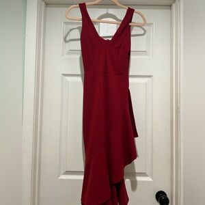 Lulu's Red Sleeveless Asymmetrical Dress